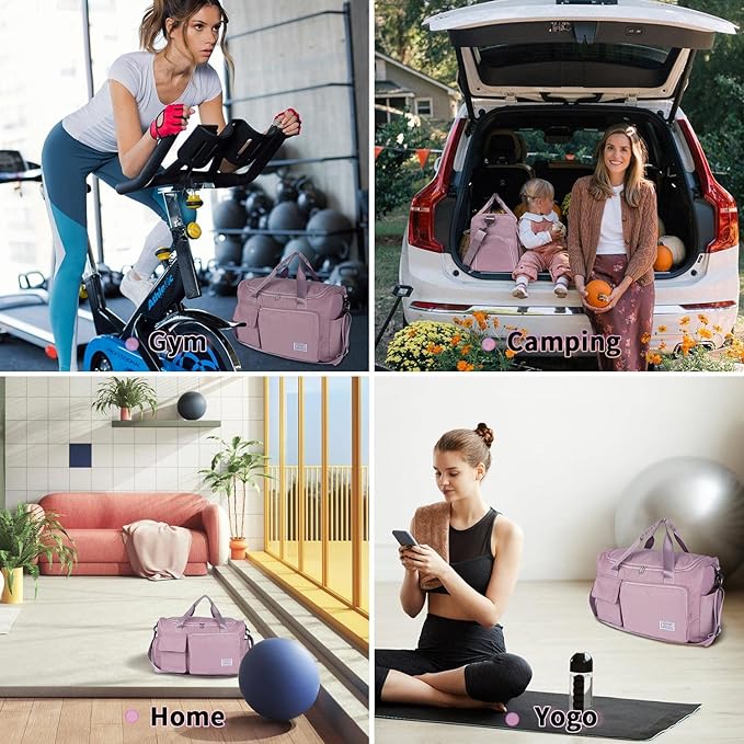 FIORETTO Women's Gym Duffle Bag with Shoes Compartment, 37L Capacity, Ideal for Travel, Gym, Sports, Duffel, Weekender-StrideForce Fitness