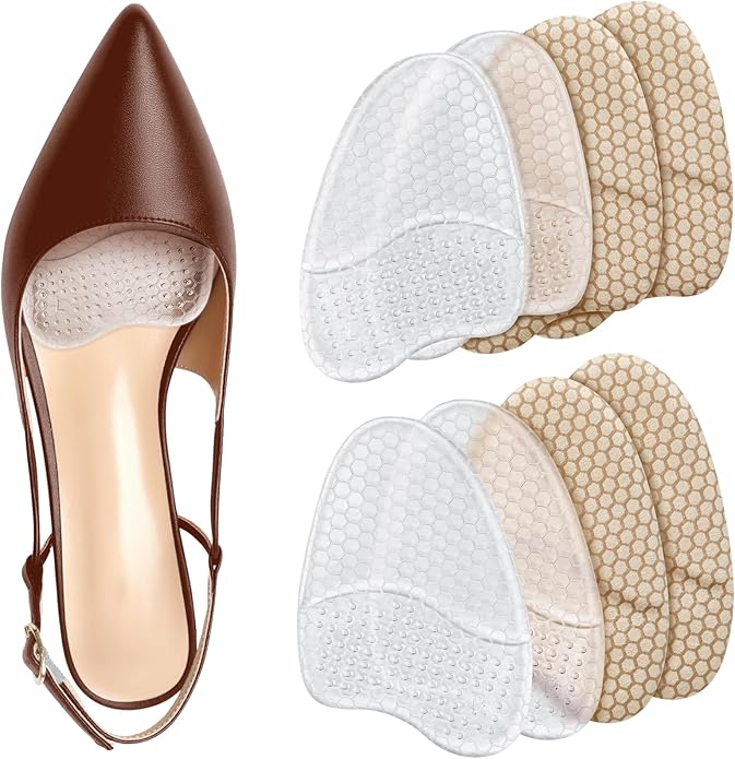 Metatarsal Pads for Women, Ball of Foot Cushions, Heel Inserts, High Heel Comfort Pads (2 Pairs), Anti Slip, Invisible Design-StrideForce Fitness