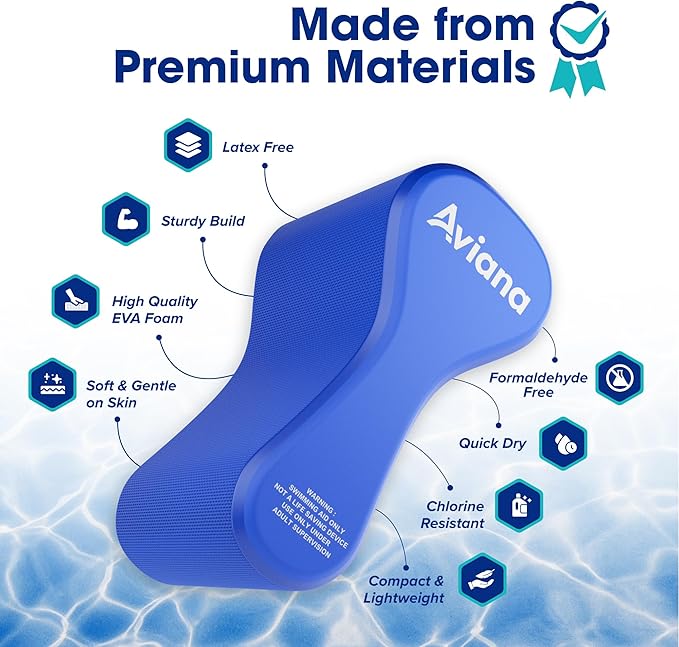 Pull Buoy Swim Training Leg Float for Adults & Youth | Swimming Pool Strokes & Upper-Body Strength EVA & BPA Free-StrideForce Fitness