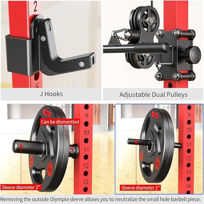 Power Rack Power Cages Multi-Function Squat Rack with Cable Crossover System Selectable More Training Attachment Weight Cage for Garage Home Gym-StrideForce Fitness