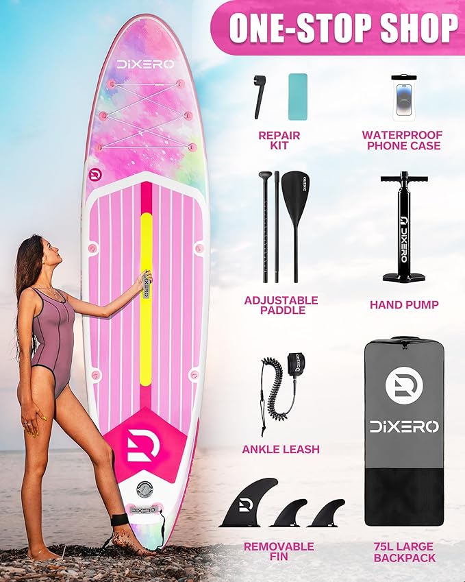 Inflatable Stand Up Paddle Board with SUP Accessories, Anti-Slip EVA Deck, 11'*33" Inflatable Paddle Boards for Adults & Youth of All Skill Levels-StrideForce Fitness