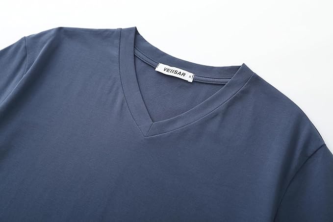 VEIISAR Premium V Neck T Shirts for Men - Modern Fitted Tees Vneck Undershirts-StrideForce Fitness
