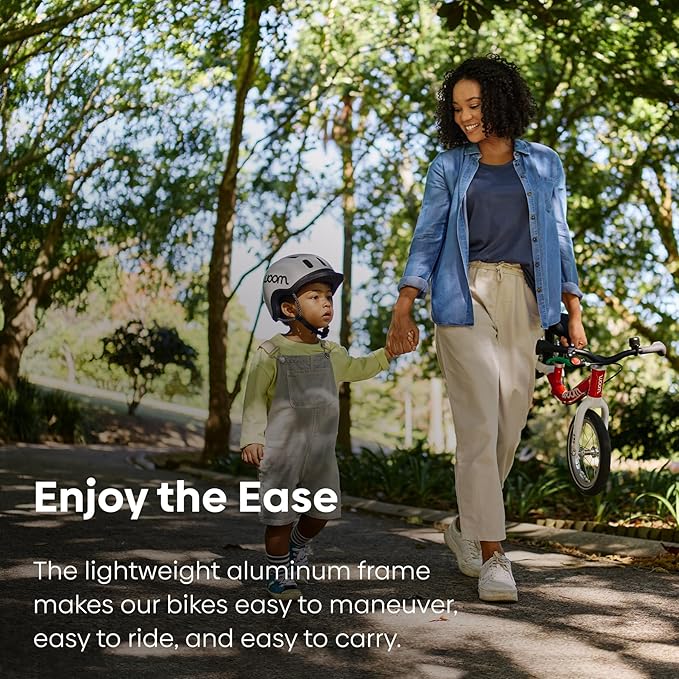 woom GO 2 Bicycle for Children 3 to 4.5 Years Old, 14-Inch Lightweight Bike with Handbrake, Steering Limiter & Chainguard for Boys & Girls - Red-StrideForce Fitness