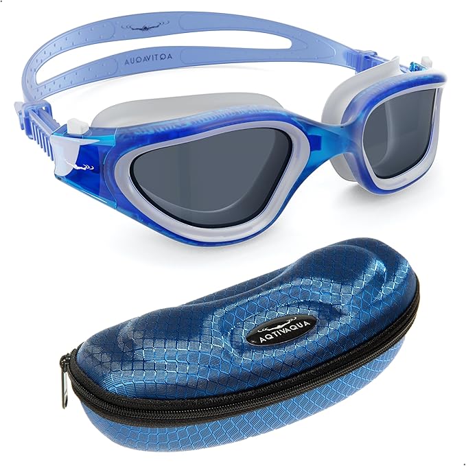 AqtivAqua Swimming Goggles, DX Wide View Swim Goggles for Adult Men Women, Anti Fog No Leaking-StrideForce Fitness
