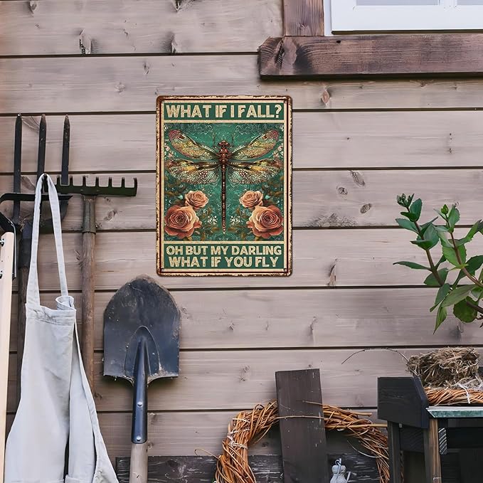 Vintage Tin Sign What If You Fly Tin Sign Metal Wall Decor for Home Office Kitchen Bar Cafe Garden Wall Decor 12 * 16inch-StrideForce Fitness