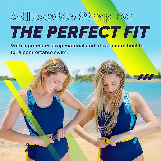 Sunlite Sports Swim Buoy Premium Quality, Highly Visible Waterproof Safety Marine Float Training for Open Water Swimming, for Swimmers, Triatheletes, Kayakers, Snorkelers, Throwable Flotation Device for Adults-StrideForce Fitness