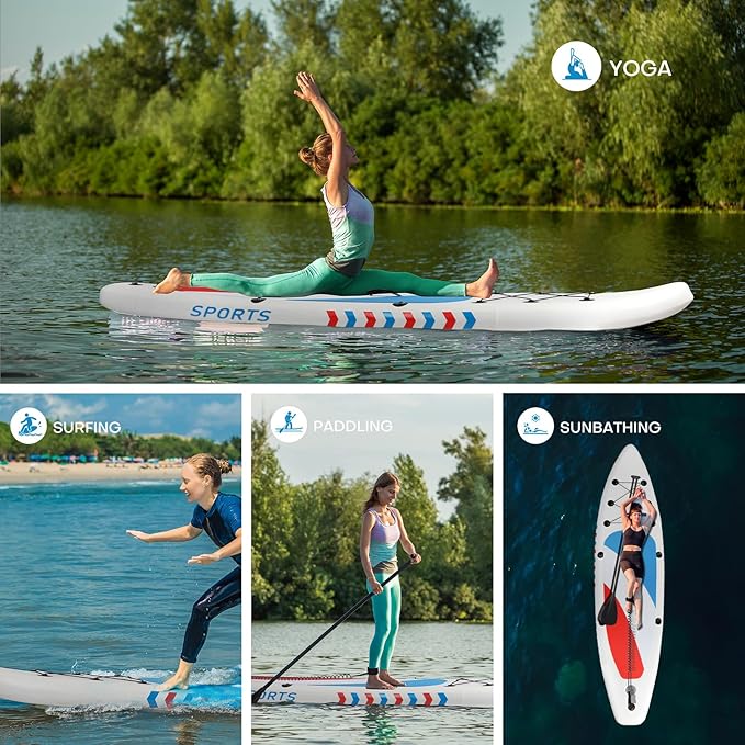 Panana Inflatable Stand Up Paddle Board, 10'x31 x6 SUP with Premium Paddle Board Accessories Kit, Anti-Slip EVA Deck for Adults Youth of All Skill Levels-StrideForce Fitness