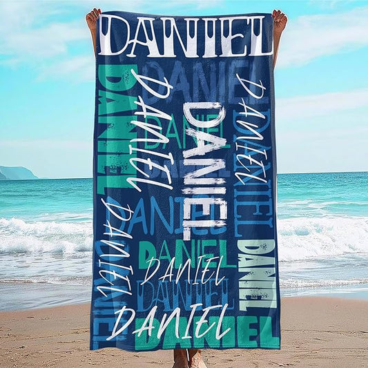 JML Personalized Beach Towel with Name, Custom Beach Towel with Name, Customized Microfiber Pool Towel, Quick Dry & Absorbent Swim Towel for Adult,Anniversary, Birthday, Summer Holiday,Vacation-StrideForce Fitness