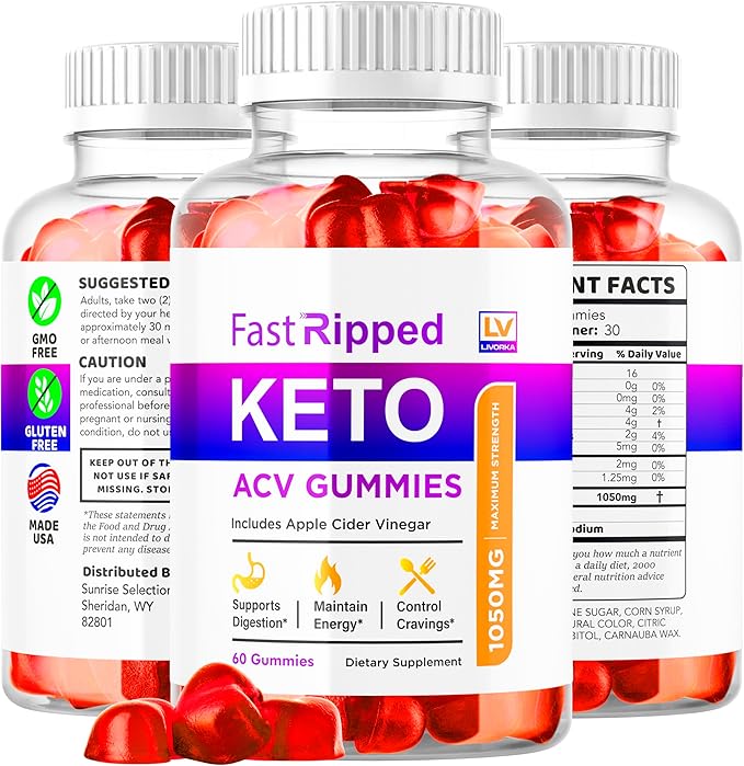 (3 Pack) Fast Ripped Keto ACV Gummies Advanced Weight Loss, Fast Ripped Weight Loss Gummies Keto+ACV, Keto ACV Gummies Ripped, Keto Fast, Ripped Keto, Fast Ripped Keto + ACV Gummies 1050mg, 3 Months-StrideForce Fitness