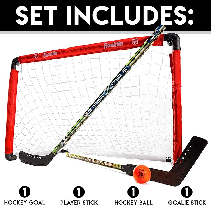Franklin Sports 36" NHL Hockey Goal with 2 Sticks - Youth Hockey Goal and Stick Set - Official NHL Product-StrideForce Fitness