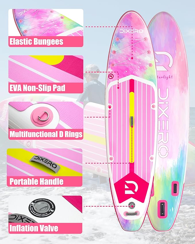 Inflatable Stand Up Paddle Board with SUP Accessories, Anti-Slip EVA Deck, 11'*33" Inflatable Paddle Boards for Adults & Youth of All Skill Levels-StrideForce Fitness