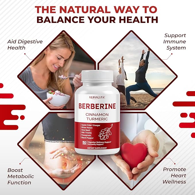 Berberine 14-in-1 Supplement with Ceylon Cinnamon Apple Cider Vinegar Turmeric Bitter Melon Holy Basil Milk Thistle Fenugreek Gymnema Banaba - Made in The USA-StrideForce Fitness