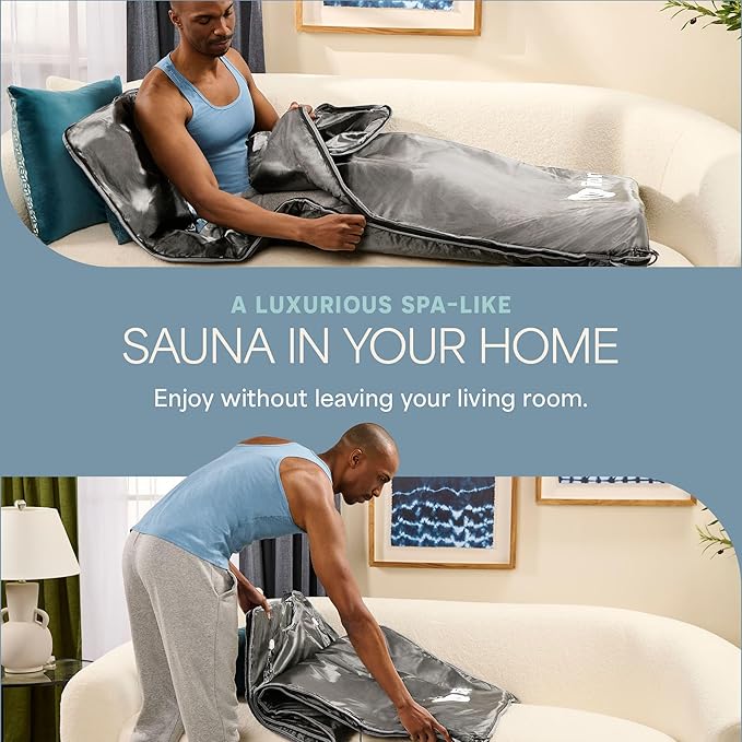 Lifepro BioRemedy Infrared Sauna Blanket – Available in 5 Colors – Portable Far Infrared Home Sauna Bag for Detox, Tension, and Relaxation – Adjustable Temp (86–158°F) & Timer – Includes Detox Wraps-StrideForce Fitness