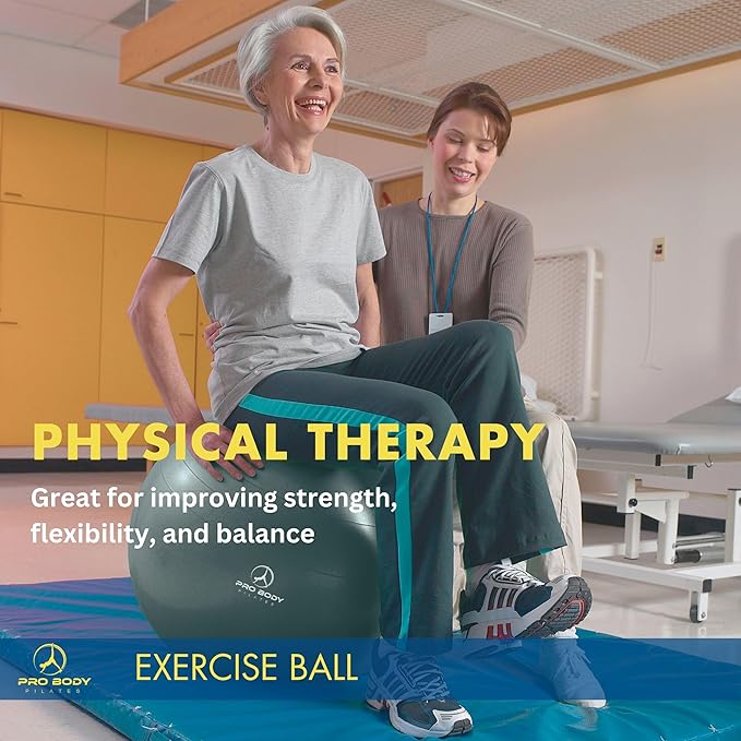 ProBody Pilates Yoga Ball - Fresh Colors Exercise Ball for Stability, Pregnancy, Workout & Physical Therapy-StrideForce Fitness