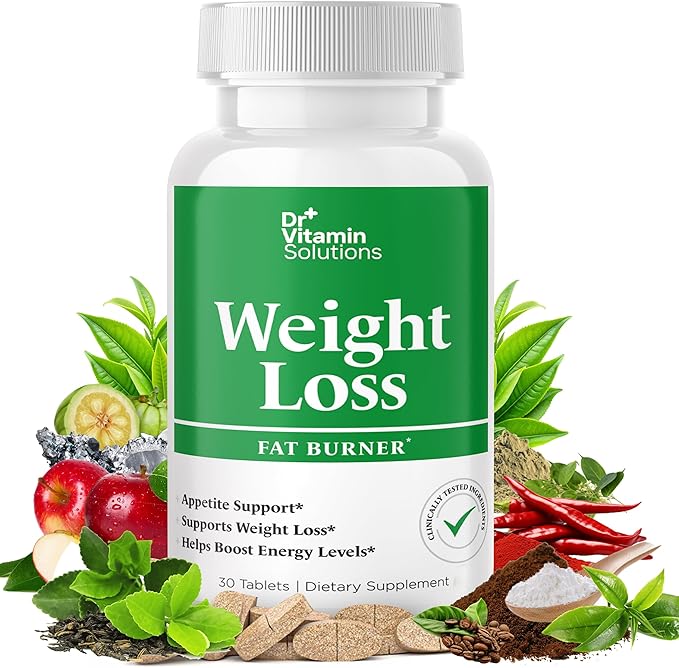 DR VITAMIN SOLUTIONS Weight Loss Supplements for Women & Men - Includes Green Tea Extract, Chromium, Vitamin B6 - Energy Booster, Belly Fat Burner & Appetite Suppressant Diet Pills - 30 Tablets-StrideForce Fitness