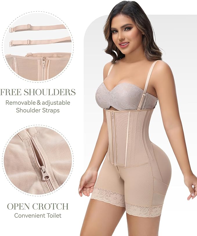 M MYODRESS Fajas Colombianas Moldeadoras Shapewear for Women Tummy Control Body Shaper Post Surgery Compression Garment-StrideForce Fitness