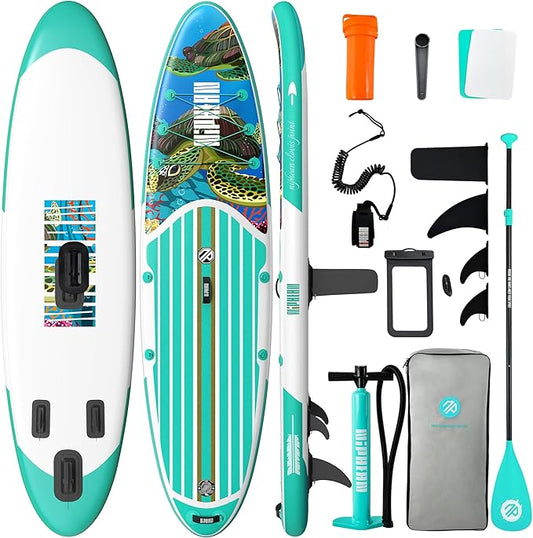 Niphean Inflatable Stand Up Paddle Board with SUP Accessories, Anti-Slip EVA Deck, 10’6’’ Inflatable Paddle Boards for Adults & Youth of All Skill Levels-StrideForce Fitness