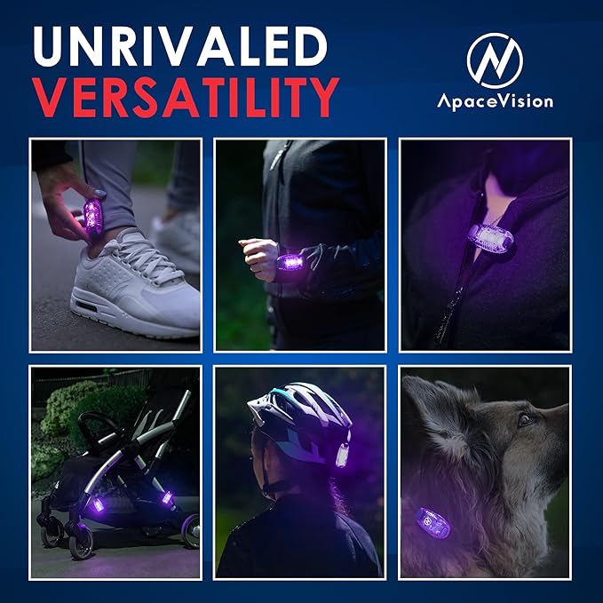 LED Safety Light (2 Pack) - Clip On Strobe/Running Lights for Runners, Dog, Bike, Walking, Boat, Kayak, Stroller and More - High Visibility Accessories for Your Reflective Gear, Bicycle-StrideForce Fitness