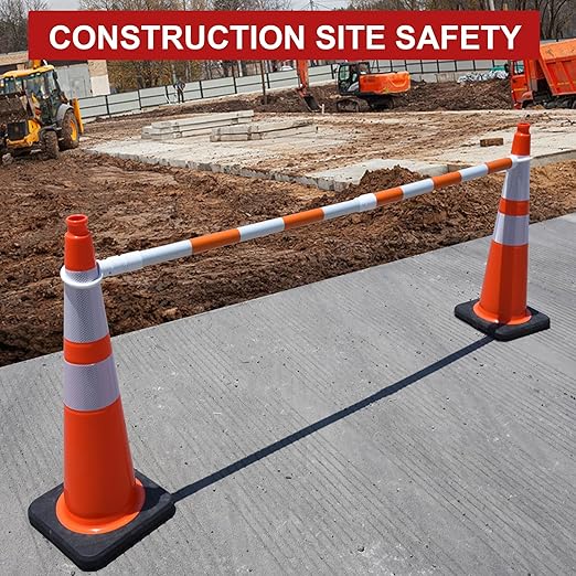 OrangeStar 36" Traffic Cones 4-Pack, Orange Safety Cones with 2 Reflective Collars, Weighted Base for Highway, Roadwork, Construction, Warehouse Safety, Parking Lots | Indoor & Outdoor Use-StrideForce Fitness