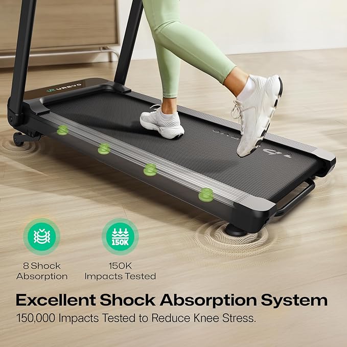 UREVO Treadmill with Desk Workstation, Walking Pad Treadmills for Home Office, Under Desk Compact Design Treadmill with HIIT Programs, Remote Control, LED Display-StrideForce Fitness
