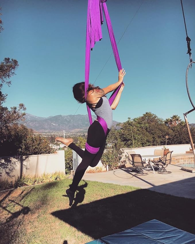 F.Life Aerial Silk Yoga Hammock & Swing for yoga Inversion,Strength training,starter hardware kit-StrideForce Fitness