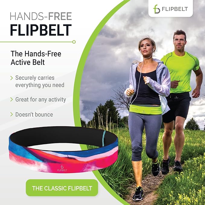 FlipBelt Classic Running Belt, Running Fanny Pack for Women and Men, USA Company-StrideForce Fitness