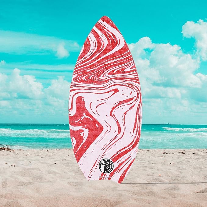 36” Skipper Skimboard with High Gloss Coat Wooden Skim Boards for Beginners, Teenagers and Adults Beach Skimboard 3 Color Traction Pad to Choose-StrideForce Fitness