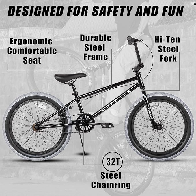 Freestyle BMX Bike, 18 20 Inch Kids Bicycle for 5-13 Years Old Kids and Beginner Level Rider, Multiple Colors-StrideForce Fitness