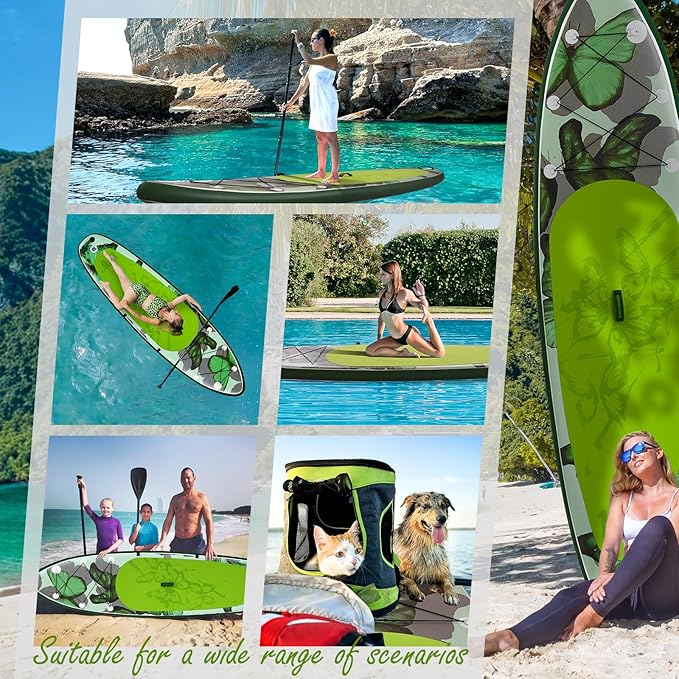 10’6/11’6 Inflatable Stand Up Paddle Board with Premium Paddleboards Accessories, Wide Stable Designed SUP Paddleboard for Adults & Youth.-StrideForce Fitness