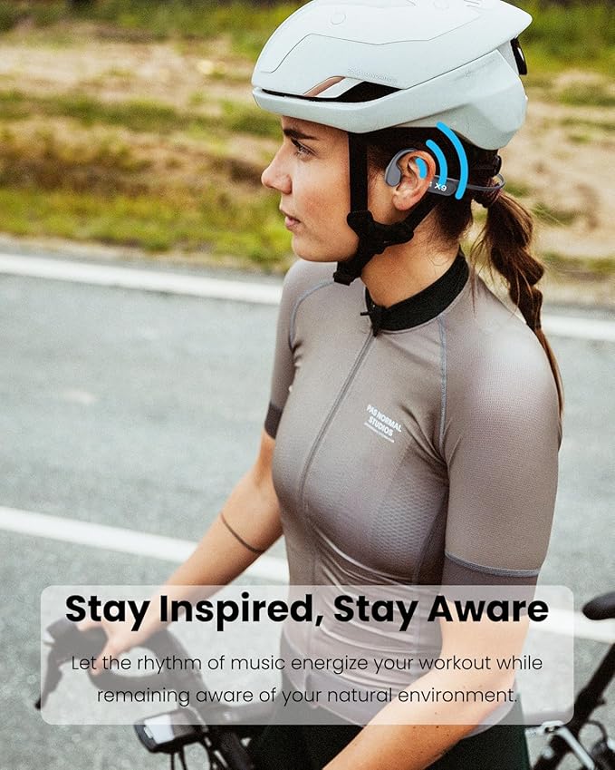 Swimming Headphones-Bone Conduction Headphones Bluetooth V6.0 Open Ear Sports Headset, IP68 Waterproof Built-in MP3 Player 32G Memory, for Running, Cycling (Black)-StrideForce Fitness