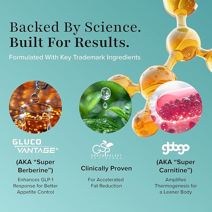 Nutrex Research BURN30 GLP1+ Super Berberine Chromium Picolinate Weight Management Support | Advanced Appetite Control & Metabolism Support with Clinically Studied Ingredients | Stimulant Free-StrideForce Fitness