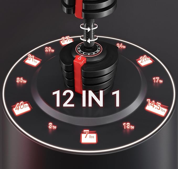 Yaheetech Adjustable Dumbbell Set 28/40/52.5/90LBS Adjustable Dumbbells Fast Adjust Dumbbell Weight Set with Anti-Slip Handle and Tray for Men/Women Home Gym Strength Training Equipment Single/Pair-StrideForce Fitness