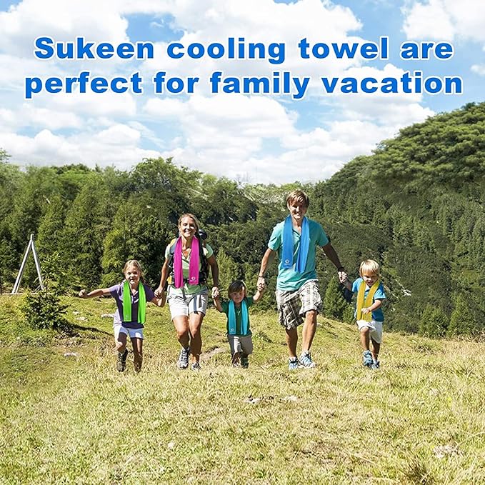 Sukeen Cooling Towel (40"x12"),Ice Towel,Soft Breathable Chilly Towel,Microfiber Towel for Yoga,Sport,Running,Gym,Workout,Camping,Fitness,Workout & More Activities-StrideForce Fitness