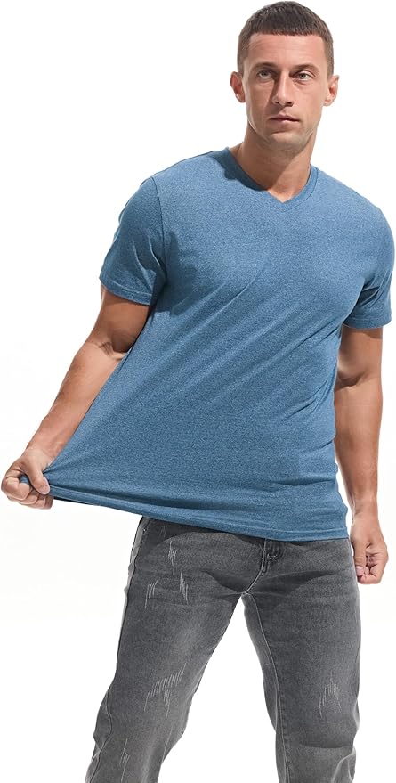 VEIISAR Premium V Neck T Shirts for Men - Modern Fitted Tees Vneck Undershirts-StrideForce Fitness