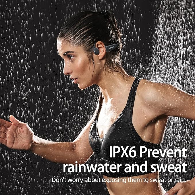 Open Ear Headphones, Open Wireless Earphones, 15HBluetooth Playback 5.3 Sports Earphones, Built-in Microphone, Suitable for Sports Running,Exercise (Black)-StrideForce Fitness