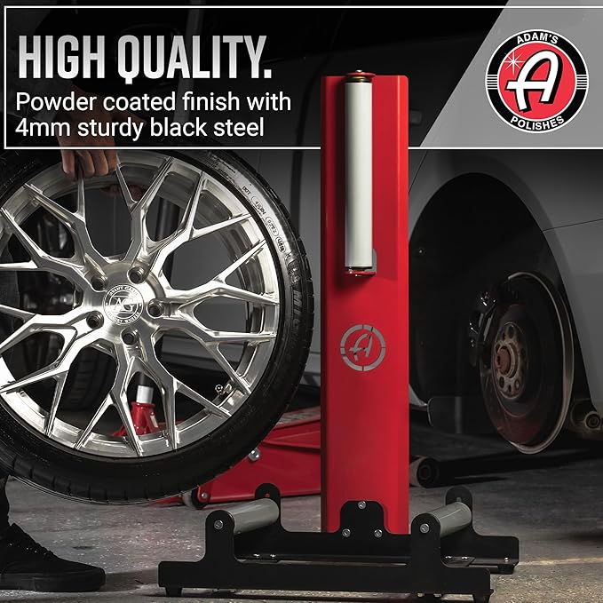 Adam's Polishes Rolling Wheel Detailing Stand - Wheel & Tire Car Detailing Roller for Cleaning, Ceramic Coating, Applying Tire Shine & Car Wheel Wash | Garage Accessory for Detailers-StrideForce Fitness