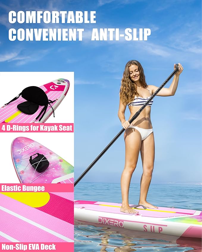 Inflatable Stand Up Paddle Board with SUP Accessories, Anti-Slip EVA Deck, 11'*33" Inflatable Paddle Boards for Adults & Youth of All Skill Levels-StrideForce Fitness