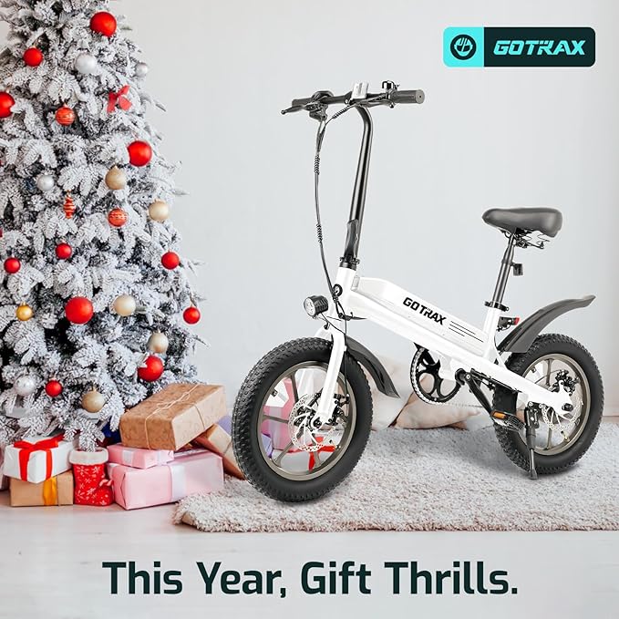 Gotrax S3 Electric Bike, 16x3.0 Fat Tire Electric Bicycle Adults, 750W Peak Motor, Max Range 25 Miles, Up to 20 Mph, Removable Battery, Adjustable Seat, Folding Electric Bike for Adults/Teens 13+-StrideForce Fitness