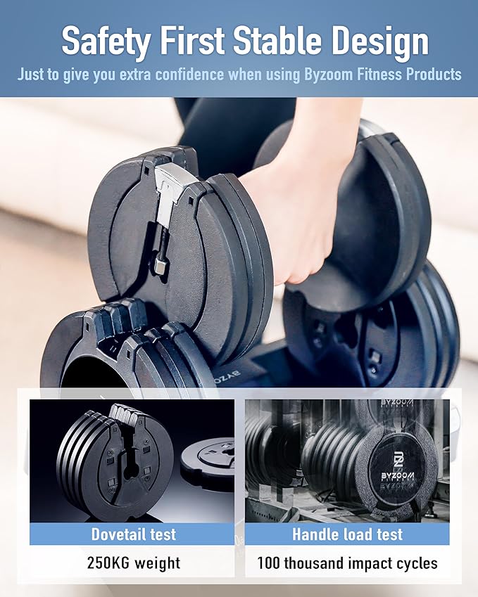 Adjustable Dumbbell – 12.5/25lb Single Unit OR Set of 2 – 5-in-1 Adjustable Weight for Home Gym, Strength Training & Fitness Workouts, White OR Black-StrideForce Fitness