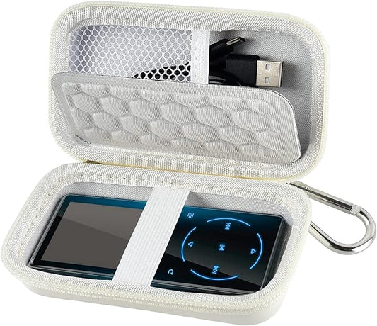 MP3 & MP4 Player Case for SOULCKER/G.G.Martinsen/Grtdhx/iPod Nano/Sandisk Music Player/Sony NW-A45 and Other Music Players with Bluetooth. Fit for Earbuds, USB Cable, Memory Card - White-StrideForce Fitness