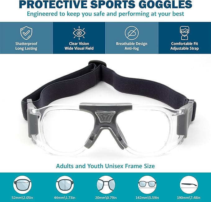 BLUE CUT Safety Outdoor Sports Goggles Unisex Anti Fog Ideal For Basketball Racquetball-StrideForce Fitness