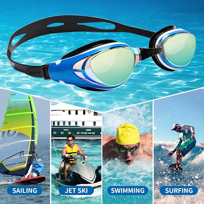 Nearsighted Swim Goggles, Shortsighted Optical Swimming Goggles No Leaking Anti Fog UV Protection for Adult Men Women-StrideForce Fitness