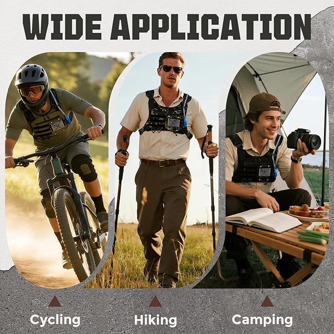 Hydration Vest with 2L Water Bladder for Men and Women,Lightweight Adjustable Hydration Backpack,Reflective Running Hydration Chest Bag for Hiking Climbing Cycling-StrideForce Fitness