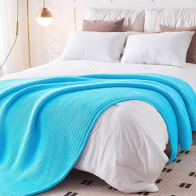 L'AGRATY Knitted Weighted Blanket - 50"x60", 10lbs Cooling Chunky Knit Heavy Blanket for Adults, Braided Crochet Throw, Thick Cable Yarn, No Beads, Evenly Weighted, Machine Washable-StrideForce Fitness