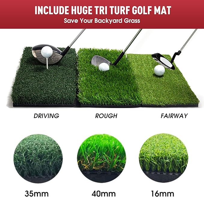 Golf Practice Net - Heavy Duty Driving Range Net with High Impact Chipping Target, Include Carry Bag and Golf Balls for Indoor Outdoor-StrideForce Fitness