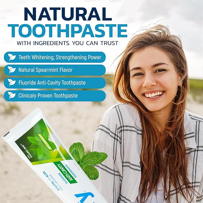 Spry Total Dental Health Kit - All Day Oral Care and Gum Health Including Sugar Free Gum, Candy Mints, Oral Rinse and Spearmint Toothpaste With Xylitol