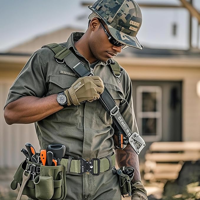 KingMoore Men's Tactical Belt Heavy Duty Webbing Belt Adjustable Military Style Nylon Belts with Metal Buckle-StrideForce Fitness