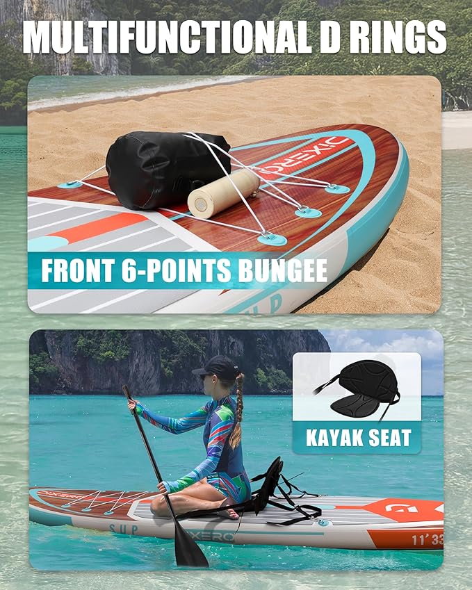 Inflatable Stand Up Paddle Board with SUP Accessories, Anti-Slip EVA Deck, 11'*33" Inflatable Paddle Boards for Adults & Youth of All Skill Levels-StrideForce Fitness