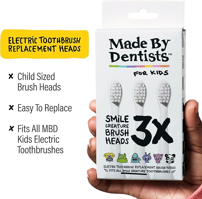 Made by Dentists Kids Electric Toothbrush - Rechargeable Vibrating Toothbrush with Timer Includes 6 Replacement Heads, Gently Cleans Teeth, Girls & Boys, Kids & Toddlers Age 2+ (Bulldog)