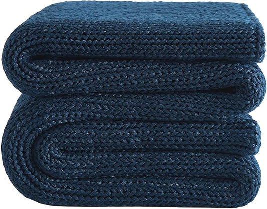 L'AGRATY Knitted Weighted Blanket - 60"x80" 20lbs Cooling Chunky Knit Heavy Blanket for Adults Braided Crochet Throw Thick Cable Yarn Knit Decorative No Beads Evenly Weighted Machine Washable-StrideForce Fitness